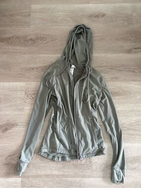 Love Tree Light Olive Hooded Zip-Up Athletic Jacket